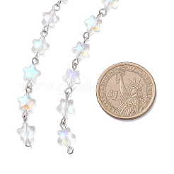 Iron Glass Handmade Star Link Chains&nbsp;AJEW-JB01435-02