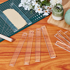 5Sets 5 Styles Transparent Acrylic Clay Thickness Ruler&nbsp;AJEW-HY0002-18
