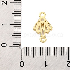 Brass Clear Cubic Zirconia Connector Charms/Links&nbsp;FIND-L019-07G-02