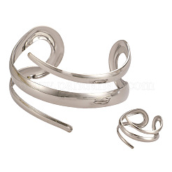 Alloy Spiral Cuff Bangles & Rings Sets&nbsp;FS-WG33B53-01