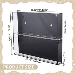2-Tier Rectangle Wall Mounted Acrylic Baseball Card Display Cases with Magnetic Lid&nbsp;ODIS-WH0331-19A