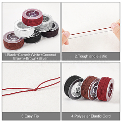 6 Rolls 6 Colors Polyester Elastic Cord&nbsp;EC-NB0001-07