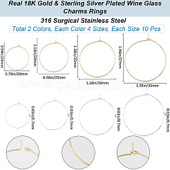 80Pcs 8 Styles 316 Surgical Stainless Steel Wine Glass Charms Rings&nbsp;STAS-BBC0005-96