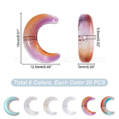 120Pcs 6 Colors Transparent Glass Beads&nbsp;FIND-GA0004-17