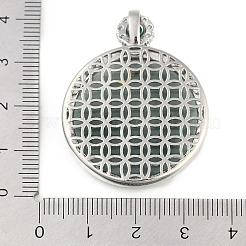 Natural Jadeite Carved Flat Round Pendants&nbsp;G-F768-04-1