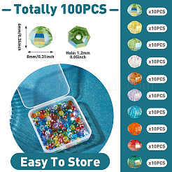 100Pcs 10 Colors Electroplate Transparent Glass Beads Strands&nbsp;EGLA-TA0013-69
