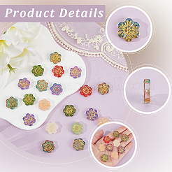60Pcs Baking Paint and Golden Metal Enlaced Glass Beads&nbsp;DGLA-PA0001-07