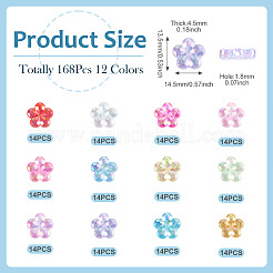 168Pcs 12 Colors Transaparent Acrylic Beads&nbsp;PACR-TA0001-19