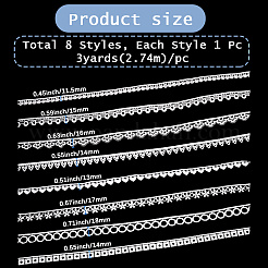 24 Yards 8 Styles Milk Fiber Lace Trim Ribbon&nbsp;OCOR-CY0001-09B