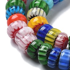 Handmade Millefiori Lampwork Beads Strands&nbsp;LAMP-F035-05