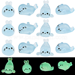 100Pcs 4 Styles Luminous Resin Seal Figurine&nbsp;DJEW-CP0001-46A