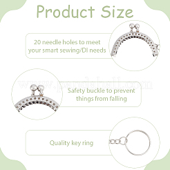 10Pcs Iron Bag Kiss Lock Frames with Key Rings&nbsp;KEYC-BBC0001-25P