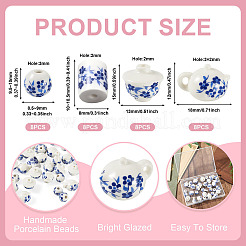 32Pcs 4 Styles Handmade Porcelain Beads&nbsp;PORC-TA0001-78B