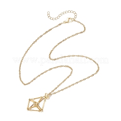 304 Stainless Steel Empty Macrame Pouch Pendant Singapore Chain Necklace Making&nbsp;NJEW-JN05283-01