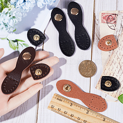 4 Sets 2 Colors PU Imitation Leather Sew on Bag Snap Buckle&nbsp;FIND-GF0005-45
