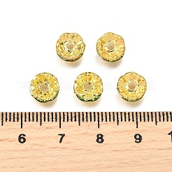 Brass Grade A Rhinestone Spacer Beads&nbsp;RSB030NF-10G
