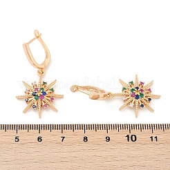 Brass Micro Pave Cubic Zirconia Hoop Earrings&nbsp;EJEW-K300-15G