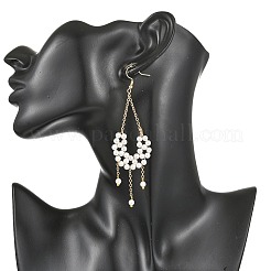 Shell Pearl Beads Dangle Earrings&nbsp;EJEW-JE07453