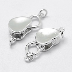 Anti-Tarnish Rhodium Plated 925 Sterling Silver Box Clasps&nbsp;STER-F037-073P