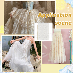 Flower Pattern Polyester Lace Fabric&nbsp;DIY-WH0504-194