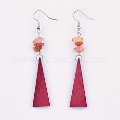 Pear Wood Dangle Earring&nbsp;EJEW-JE03156-05
