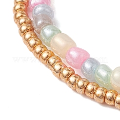 Glass Seed Double Layer Multi-strand Bracelets&nbsp;BJEW-MZ00055-03