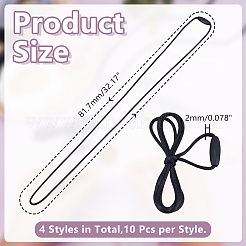 40Pcs 4 Colors Polyester Rattail Satin Cord Necklace Making&nbsp;OCOR-HY0001-74