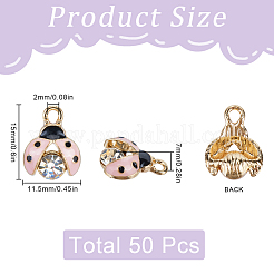 50Pcs Alloy Rhinestones Enamel Pendants&nbsp;FIND-SC0010-82