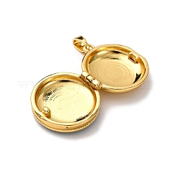 Brass Enamel Locket Pendants&nbsp;KK-K305-06G