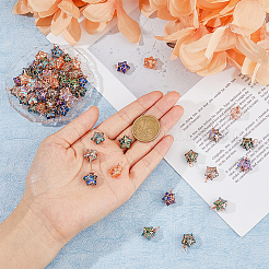 70Pcs 7 Colors Copper Wire Wrapped Electroplate Glass Pendants&nbsp;PALLOY-FH00028
