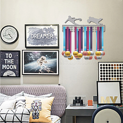 Football Game Theme Fashion Iron Medal Hanger Holder Display Wall Rack&nbsp;ODIS-WH0024-008