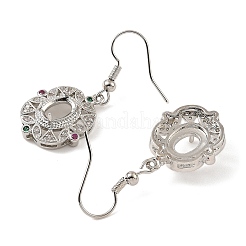 Rack Plating Brass with Cubic Zirconia Earring Hooks&nbsp;KK-Z085-16P