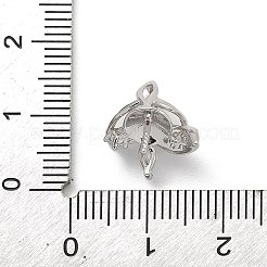 925 Sterling Silver Pave Clear Cubic Zirconia Flower Pendant Bails&nbsp;STER-P068-05P