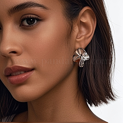 Flower 304 Stainless Steel Stud Earrings for Women&nbsp;LN5499-2