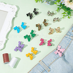 10 Sets 10 Colors Rabbit with Heart Spray Painted Alloy Adjustable Jean Button Pins&nbsp;DIY-FG0004-94