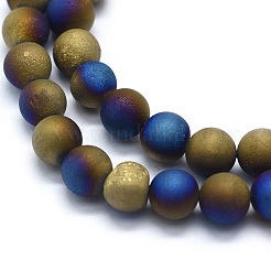 Electroplated Natural Druzy Agate Bead Strands&nbsp;G-E502-06E