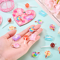 20Pcs 10 Styles Transparent & Opaque Resin Pendants&nbsp;RESI-TA0005-45