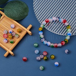 6 Style Spray Painted Glass Beads Strands&nbsp;GGLA-YW0001-08