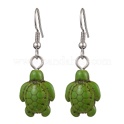 Synthetic Howlite & Turquoise Dangle Earrings&nbsp;EJEW-JE06166