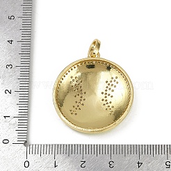 Brass Enamel & Micro Pave Cubic Zirconia Pendants&nbsp;KK-M322-06G-01