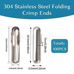 304 Stainless Steel Folding Crimp Ends&nbsp;CD-TAC0006-02P