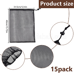 Polyester Mesh Drawstring Storage Bags&nbsp;ABAG-WH0046-59