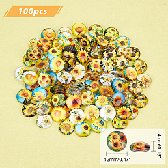 100pcs Glass Cabochons&nbsp;GGLA-PH0001-18