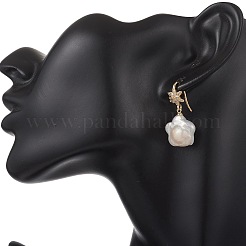Flower Natural Keshi Pearl Dangle Earrings&nbsp;EJEW-JE06979