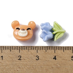 Bear/Flower/Heart Opaque Resin Decoden Cabochons&nbsp;CRES-P031-F