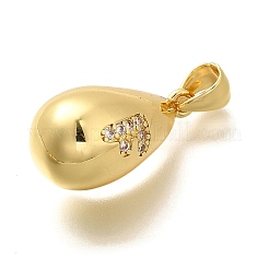 Rack Plating Brass Micro Pave Cubic Zirconia Pendants&nbsp;KK-L226-102G-F