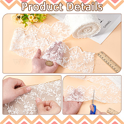 7.5 Yards Flower Pattern Artificial Fibers Lace Embroidery Sewing Trimming&nbsp;DIY-FG0005-08B