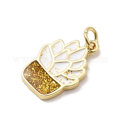 Brass Enamel Pendants&nbsp;KK-P338-39G-01