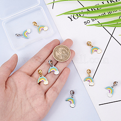 8Pcs 2 Colors 304 Stainless Steel European Dangle Charms&nbsp;STAS-DC0010-74