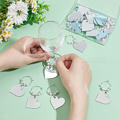 24Pcs Mirror Surface Acrylic Wine Glass Charms&nbsp;AJEW-BC00007